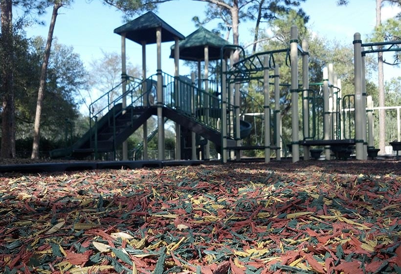 loose fill shredded rubber mulch